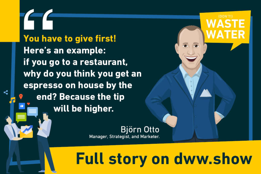 Björn Otto on water marketing - comparing with a restaurant's tip