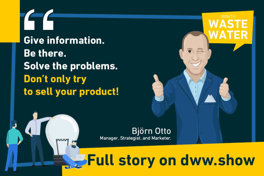 Björn Otto - Quote from the don't Waste Water podcast on water marketing