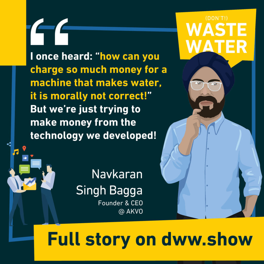 Education is still a challenge when explaining everyone why you charge for water, so Navkaran Singh Bagga says.