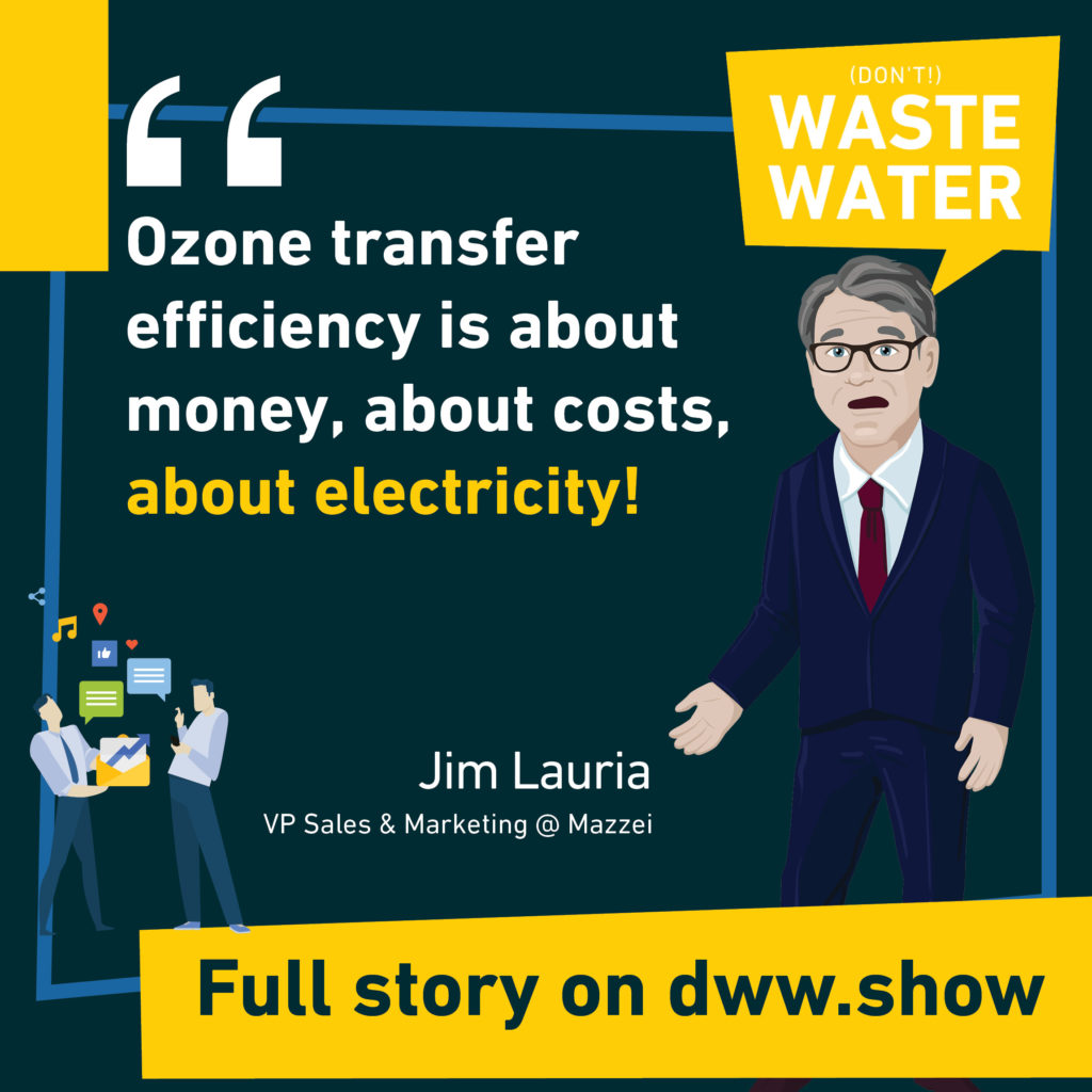 The proper design of ozone diffusion system reduces energy costs and OPEX says Jim Lauria