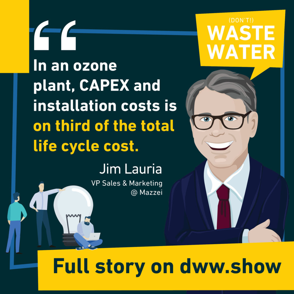 CAPEX and Installation Costs are one third of an ozone plant total life cycle costs. Design your ozone diffusion system right advises Jim Lauria!