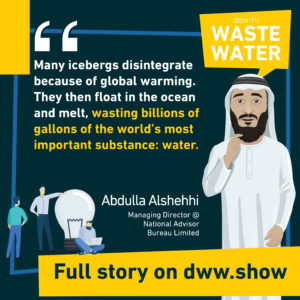 When Icebergs melt naturally, billions of liters of water get wasted (while they could have greened the Dubai desert)