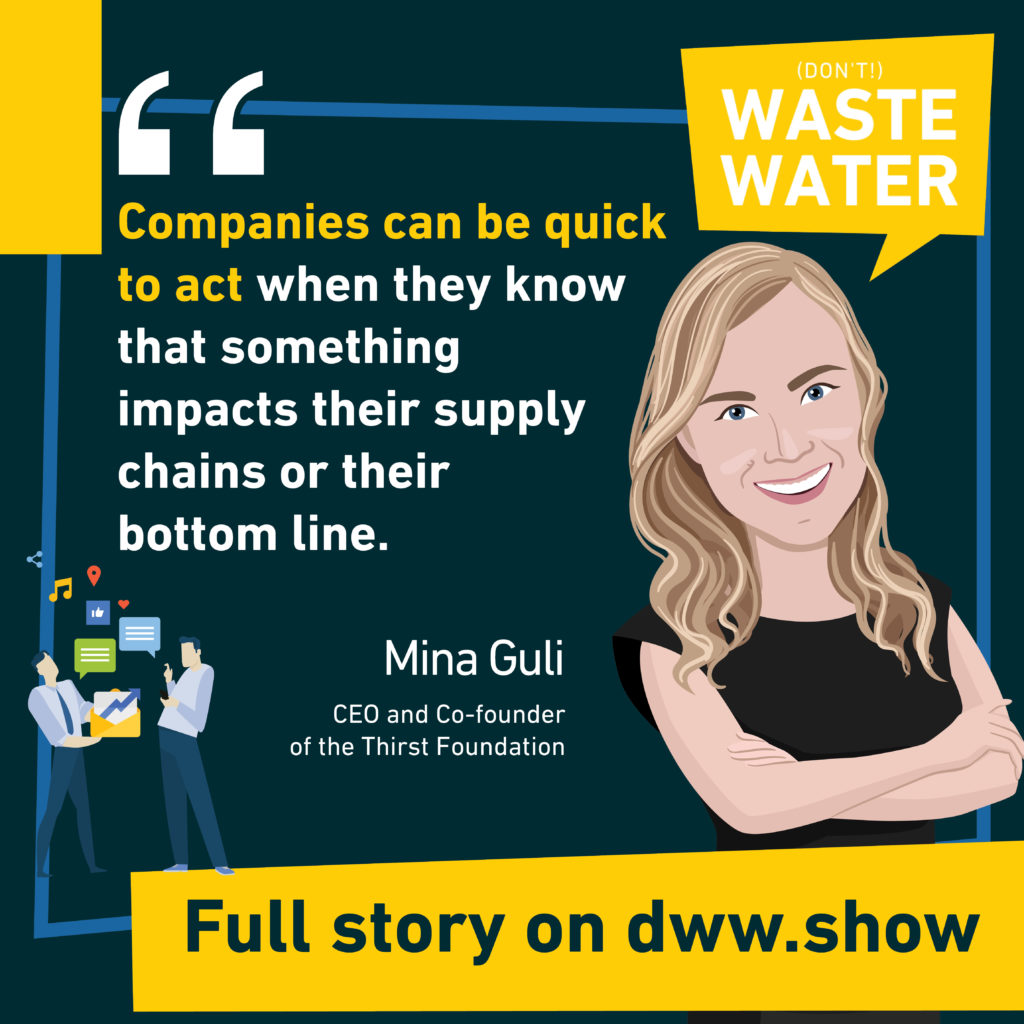 Companies can be quick to act: let's leverage this and solve Water Scarcity and SDG6 thinks Mina Guli