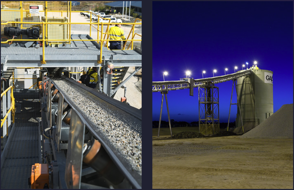 Mining Pictures: a spodumene conveyor belt in the Lithium Mine of Mount Cattlin (Allkem)