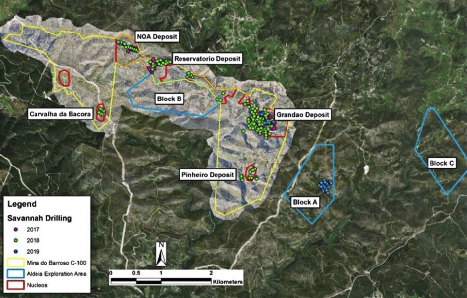 Situation Map of the Mina do Barroso Lithium Mining Project - Credit: Savannah Resources