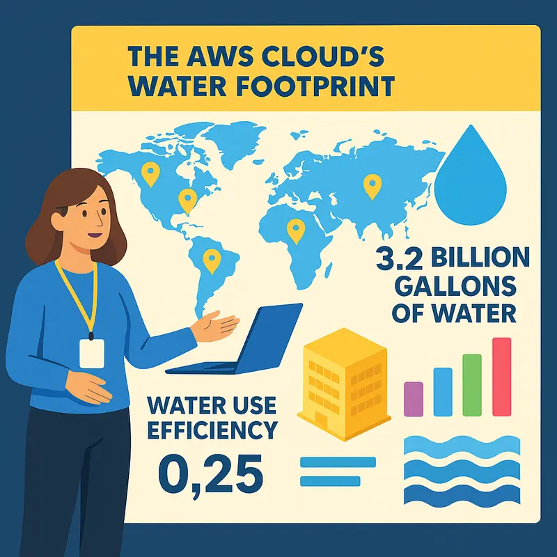 Amazon’s data center showcasing water-intensive cooling operations